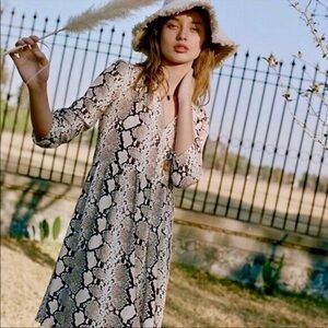 Anthropologie Maeve Juno Snakeskin Print Dress Size Medium